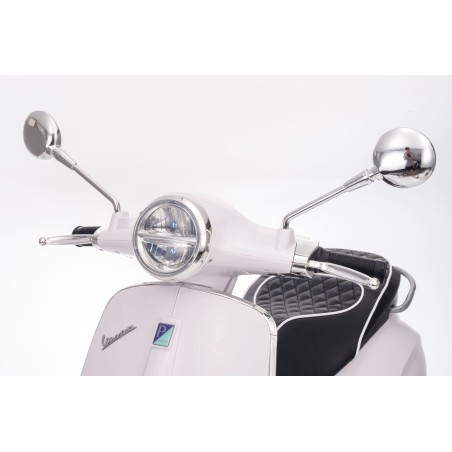 Vespa Primavera Elettrica per Bambini 12V Licenza Ufficiale Piaggio Sedile Pelle Luci LED suono Clacson Bianco