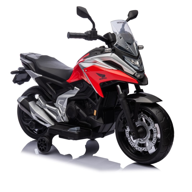 Moto Elettrica per Bambini Honda NC750X 12V Con Luci LED, MP3, USB e Avvio One-Click 3-6 Anni Rossa