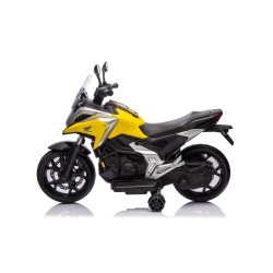 Moto Elettrica per Bambini Honda NC750X 12V Con Luci LED, MP3, USB e Avvio One-Click 3-6 Anni Giallo