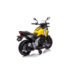 Moto Elettrica per Bambini Honda NC750X 12V Con Luci LED, MP3, USB e Avvio One-Click 3-6 Anni Giallo