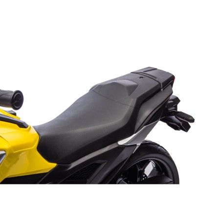 Moto Elettrica per Bambini Honda NC750X 12V Con Luci LED, MP3, USB e Avvio One-Click 3-6 Anni Giallo