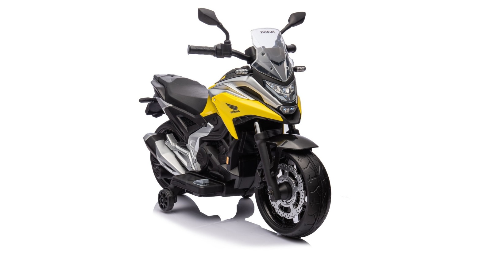 Moto Elettrica per Bambini Honda NC750X 12V Con Luci LED, MP3, USB e Avvio One-Click 3-6 Anni Giallo