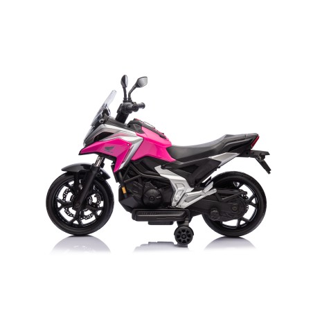 Moto Elettrica per Bambini Honda NC750X 12V Con Luci LED, MP3, USB e Avvio One-Click 3-6 Anni Rosa