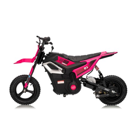 Moto Elettrica per Bambini 24V Motore 350W Ruote Gonfiabili Freno a Disco Sedile in Pelle fino a 22 km/h portata 63KG
