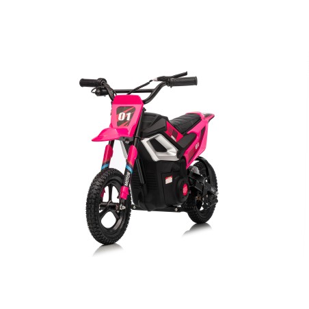 Moto Elettrica per Bambini 24V Motore 350W Ruote Gonfiabili Freno a Disco Sedile in Pelle fino a 22 km/h portata 63KG