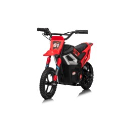 Moto Elettrica per Bambini 24V Motore 350W Ruote Gonfiabili Freno a Disco Sedile in Pelle fino a 22 km/h portata 63KG Rossa