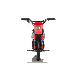 Moto Elettrica per Bambini 24V Motore 350W Ruote Gonfiabili Freno a Disco Sedile in Pelle fino a 22 km/h portata 63KG Rossa