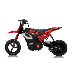 Moto Elettrica per Bambini 24V Motore 350W Ruote Gonfiabili Freno a Disco Sedile in Pelle fino a 22 km/h portata 63KG Rossa