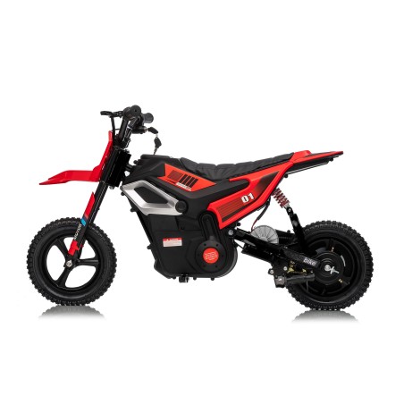 Moto Elettrica per Bambini 24V Motore 350W Ruote Gonfiabili Freno a Disco Sedile in Pelle fino a 22 km/h portata 63KG Rossa