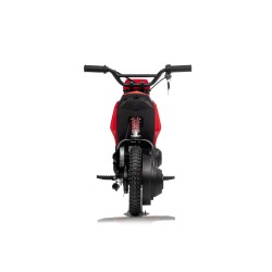 Moto Elettrica per Bambini 24V Motore 350W Ruote Gonfiabili Freno a Disco Sedile in Pelle fino a 22 km/h portata 63KG Rossa