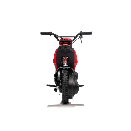 Moto Elettrica per Bambini 24V Motore 350W Ruote Gonfiabili Freno a Disco Sedile in Pelle fino a 22 km/h portata 63KG Rossa