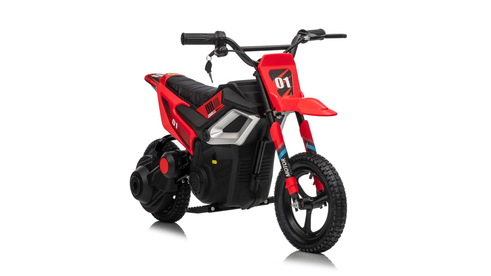 Moto Elettrica per Bambini 24V Motore 350W Ruote Gonfiabili Freno a Disco Sedile in Pelle fino a 22 km/h portata 63KG Rossa