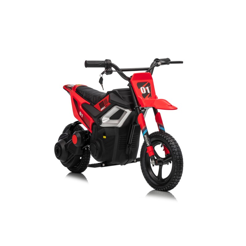 Moto Elettrica per Bambini 24V Motore 350W Ruote Gonfiabili Freno a Disco Sedile in Pelle fino a 22 km/h portata 63KG Rossa