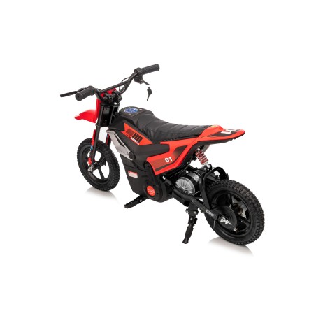 Moto Elettrica per Bambini 24V Motore 350W Ruote Gonfiabili Freno a Disco Sedile in Pelle fino a 22 km/h portata 63KG Rossa