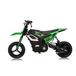 Moto Elettrica per Bambini 24V Motore 350W Ruote Gonfiabili Freno a Disco Sedile in Pelle fino a 22 km/h portata 63KG Verde