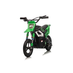 Moto Elettrica per Bambini 24V Motore 350W Ruote Gonfiabili Freno a Disco Sedile in Pelle fino a 22 km/h portata 63KG Verde