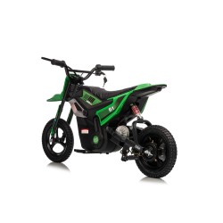 Moto Elettrica per Bambini 24V Motore 350W Ruote Gonfiabili Freno a Disco Sedile in Pelle fino a 22 km/h portata 63KG Verde