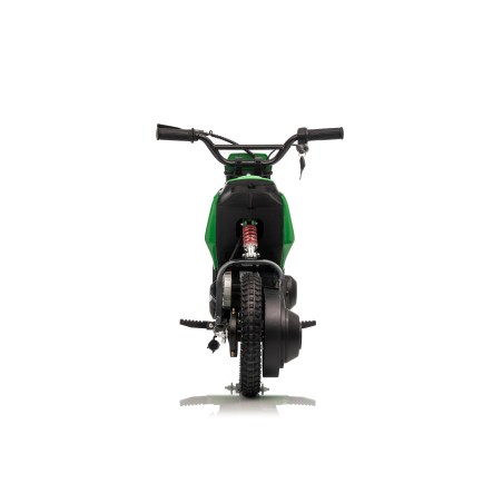 Moto Elettrica per Bambini 24V Motore 350W Ruote Gonfiabili Freno a Disco Sedile in Pelle fino a 22 km/h portata 63KG Verde