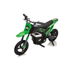 Moto Elettrica per Bambini 24V Motore 350W Ruote Gonfiabili Freno a Disco Sedile in Pelle fino a 22 km/h portata 63KG Verde