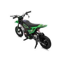 Moto Elettrica per Bambini 24V Motore 350W Ruote Gonfiabili Freno a Disco Sedile in Pelle fino a 22 km/h portata 63KG Verde