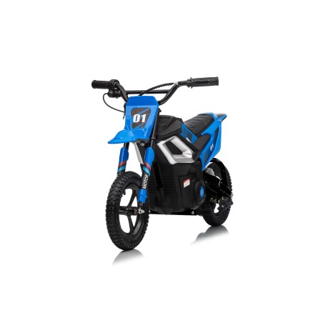 Moto Elettrica per Bambini 24V Motore 350W Ruote Gonfiabili Freno a Disco Sedile in Pelle fino a 22 km/h portata 63KG Blue