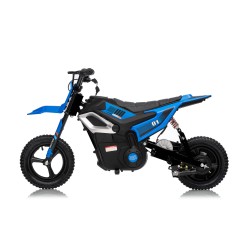 Moto Elettrica per Bambini 24V Motore 350W Ruote Gonfiabili Freno a Disco Sedile in Pelle fino a 22 km/h portata 63KG Blue