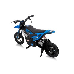 Moto Elettrica per Bambini 24V Motore 350W Ruote Gonfiabili Freno a Disco Sedile in Pelle fino a 22 km/h portata 63KG Blue