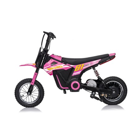 Moto Elettrica per Bambini 24V Nitro GT Motore 350W Ruote Gonfiabili Freno a Disco Sedile Pelle fino a 23-25KM/H portata 63KG