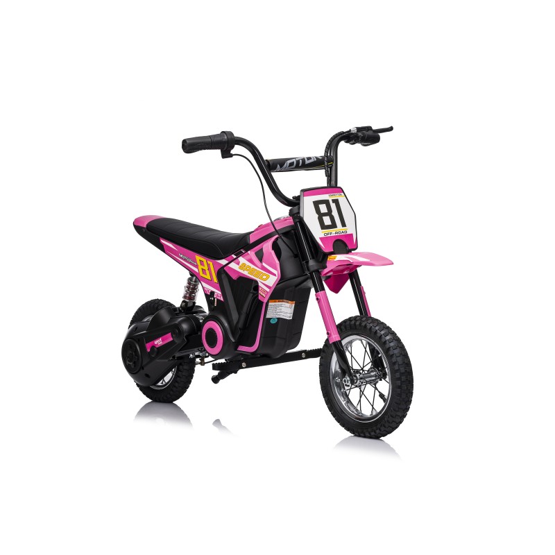 Moto Elettrica per Bambini 24V Nitro GT Motore 350W Ruote Gonfiabili Freno a Disco Sedile Pelle fino a 23-25KM/H portata 63KG