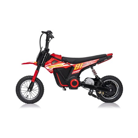 Moto Elettrica per Bambini 24V Nitro GT Motore 350W Ruote Gonfiabili Freno a Disco Sedile Pelle fino a 23-25KM/H portata 63KG