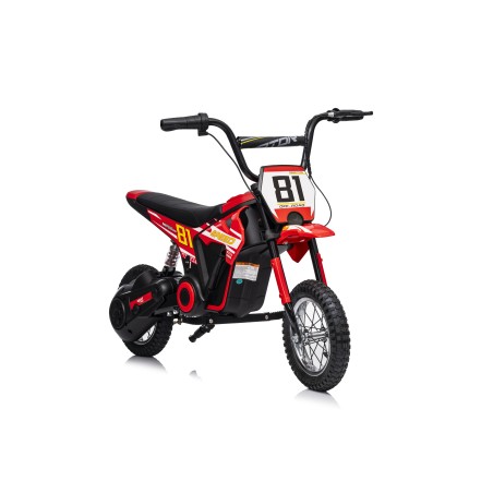 Moto Elettrica per Bambini 24V Nitro GT Motore 350W Ruote Gonfiabili Freno a Disco Sedile Pelle fino a 23-25KM/H portata 63KG