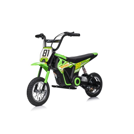 Moto Elettrica per Bambini 24V Nitro GT Motore 350W Ruote Gonfiabili Freno a Disco Sedile Pelle fino a 23-25KM/H portata 63KG