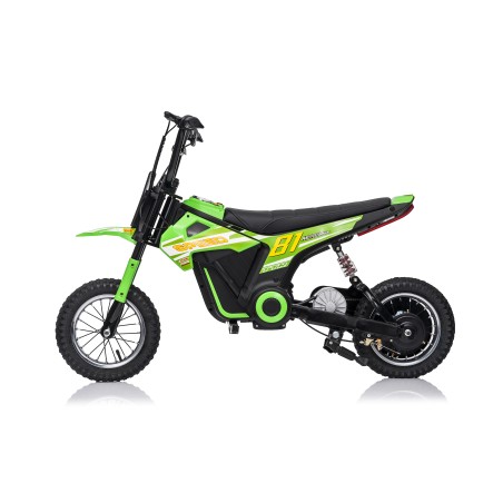 Moto Elettrica per Bambini 24V Nitro GT Motore 350W Ruote Gonfiabili Freno a Disco Sedile Pelle fino a 23-25KM/H portata 63KG