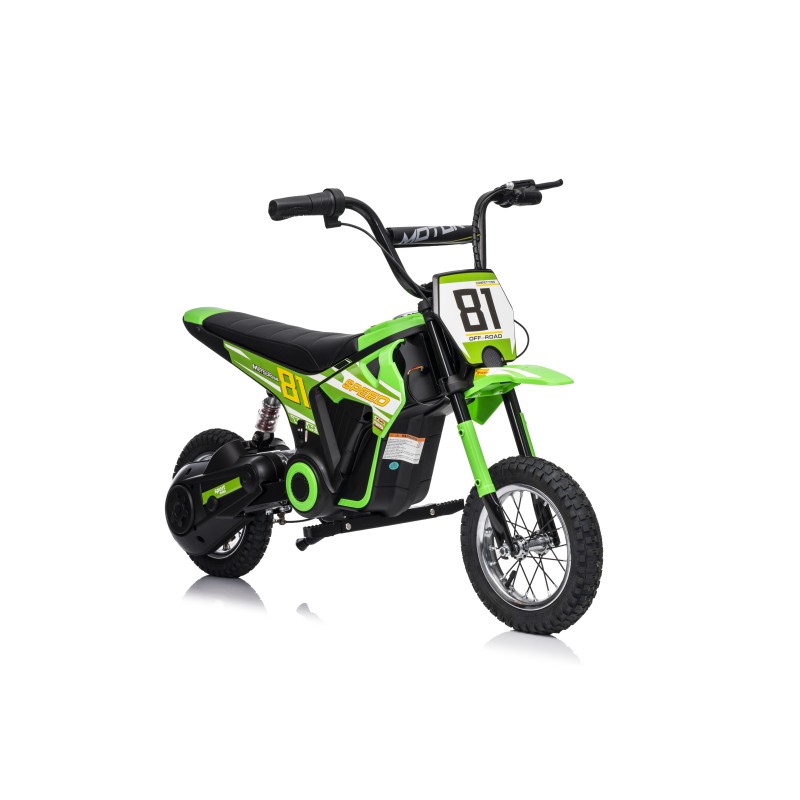 Moto Elettrica per Bambini 24V Nitro GT Motore 350W Ruote Gonfiabili Freno a Disco Sedile Pelle fino a 23-25KM/H portata 63KG