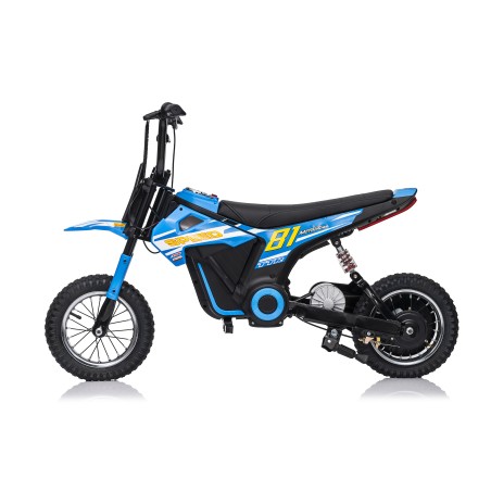 Moto Elettrica per Bambini 24V Nitro GT Motore 350W Ruote Gonfiabili Freno a Disco Sedile Pelle fino a 23-25KM/H portata 63KG