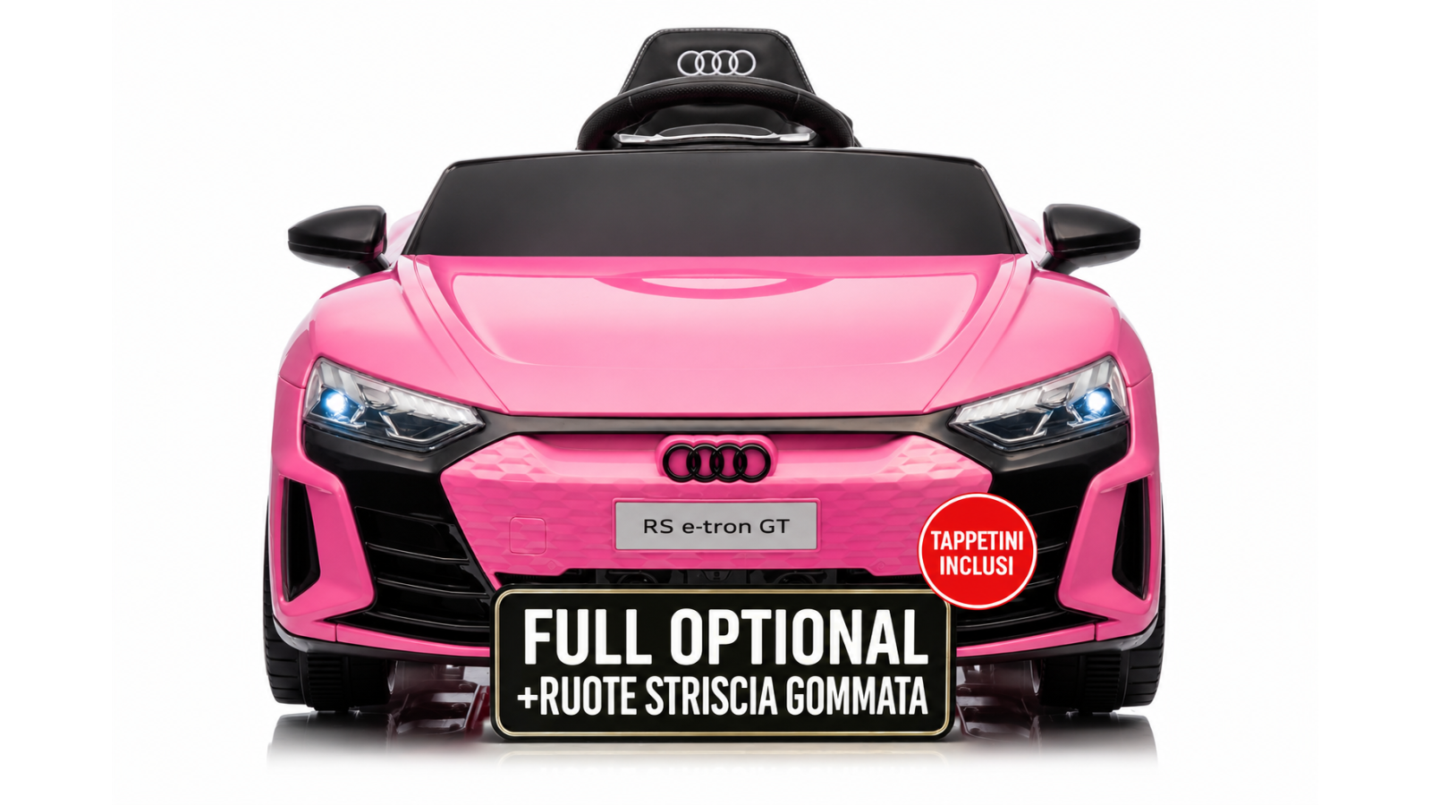 Auto Macchina Elettrica per Bambini 12V Audi RS e-tron GT Sedile Pelle con Telecomando Rosa