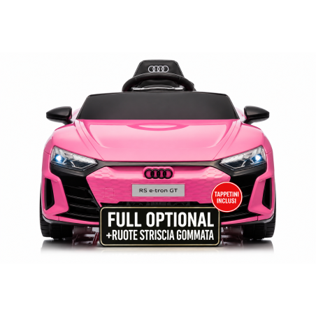 Auto Macchina Elettrica per Bambini 12V Audi RS e-tron GT Sedile Pelle con Telecomando Rosa