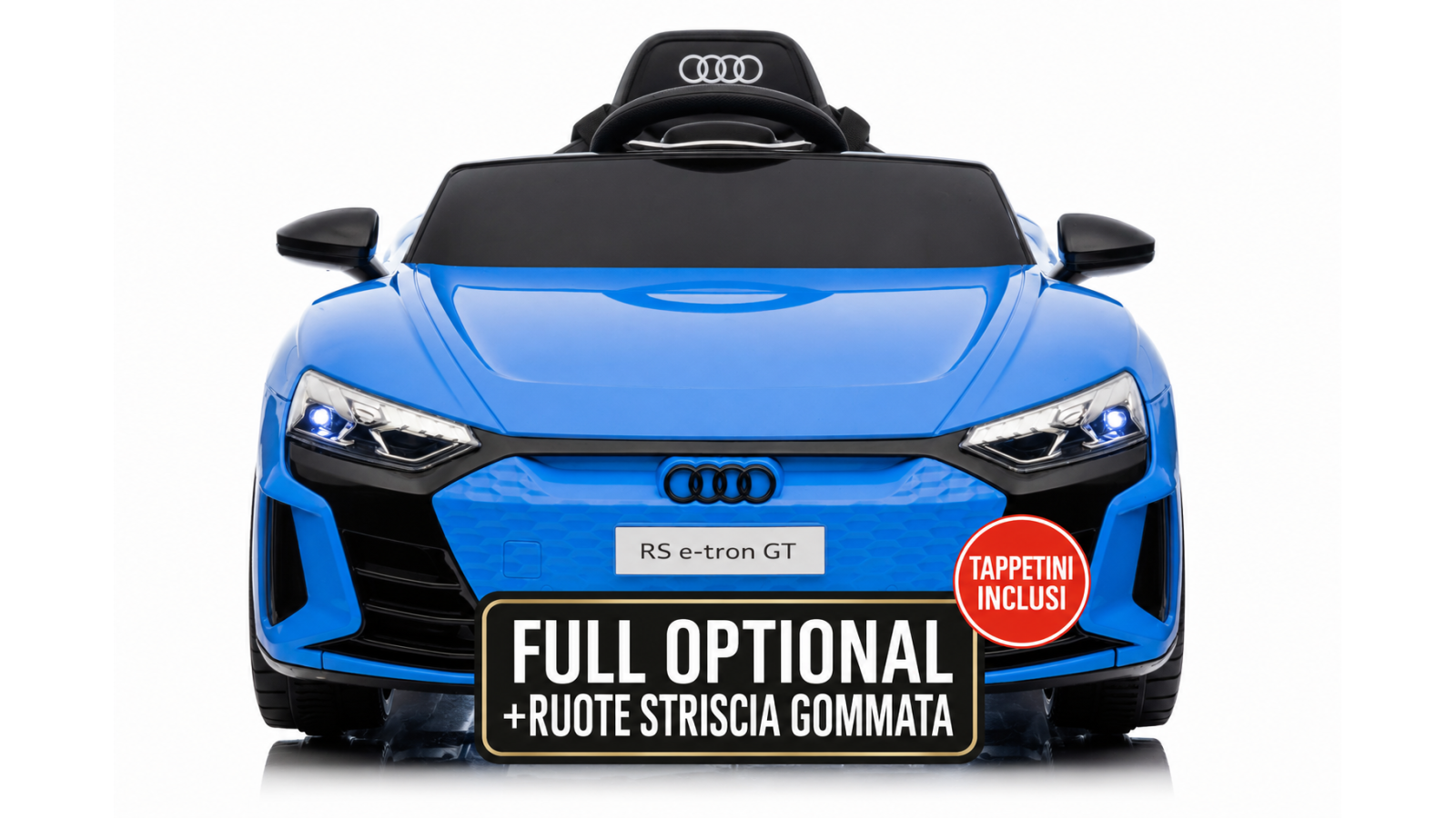 Auto Macchina Elettrica per Bambini 12V Audi RS e-tron GT Sedile Pelle con Telecomando Blue