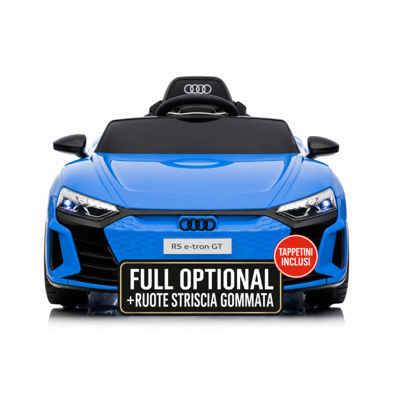Auto Macchina Elettrica per Bambini 12V Audi RS e-tron GT Sedile Pelle con Telecomando Blue