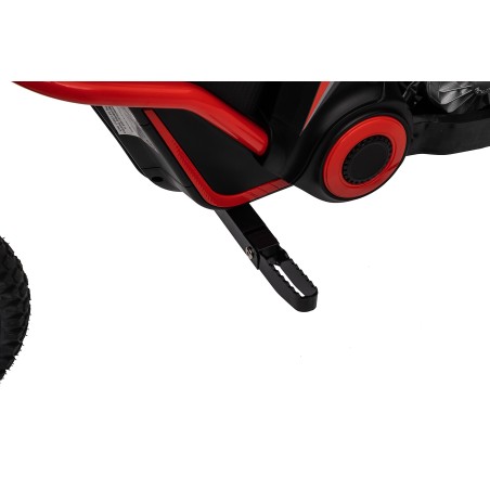 Moto Elettrica per Bambini 24V Raptor X Da 350W Ruote Gonfiabili Freno a Disco Sedile Pelle fino 23-25KM/H portata 63KG Red