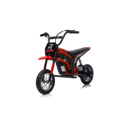 Moto Elettrica per Bambini 24V Raptor X Da 350W Ruote Gonfiabili Freno a Disco Sedile Pelle fino 23-25KM/H portata 63KG Red