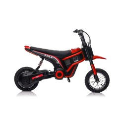 Moto Elettrica per Bambini 24V Raptor X Da 350W Ruote Gonfiabili Freno a Disco Sedile Pelle fino 23-25KM/H portata 63KG Red