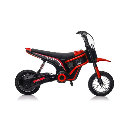 Moto Elettrica per Bambini 24V Raptor X Da 350W Ruote Gonfiabili Freno a Disco Sedile Pelle fino 23-25KM/H portata 63KG Red
