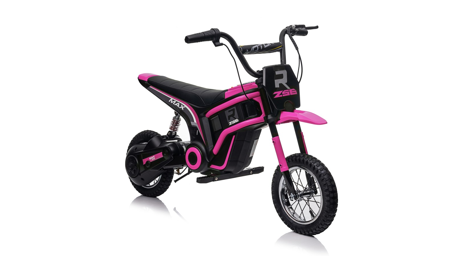 Moto Elettrica per Bambini 24V Raptor X Da 350W Ruote Gonfiabili Freno a Disco Sedile Pelle fino 23-25KM/H portata 63KG Reosa