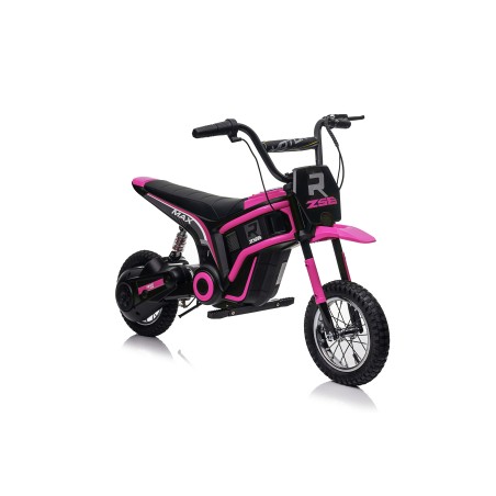 Moto Elettrica per Bambini 24V Raptor X Da 350W Ruote Gonfiabili Freno a Disco Sedile Pelle fino 23-25KM/H portata 63KG Reosa
