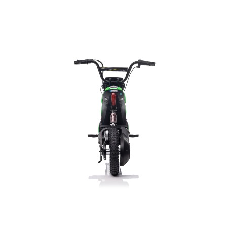 Moto Elettrica per Bambini 24V Raptor X Da 350W Ruote Gonfiabili Freno a Disco Sedile Pelle fino 23-25KM/H portata 63KG Verde