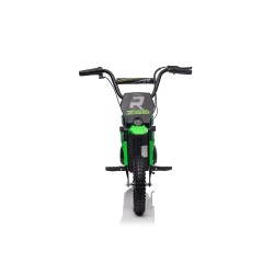 Moto Elettrica per Bambini 24V Raptor X Da 350W Ruote Gonfiabili Freno a Disco Sedile Pelle fino 23-25KM/H portata 63KG Verde