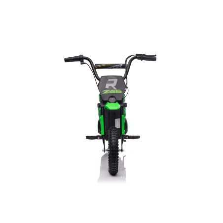 Moto Elettrica per Bambini 24V Raptor X Da 350W Ruote Gonfiabili Freno a Disco Sedile Pelle fino 23-25KM/H portata 63KG Verde
