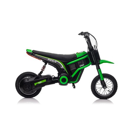 Moto Elettrica per Bambini 24V Raptor X Da 350W Ruote Gonfiabili Freno a Disco Sedile Pelle fino 23-25KM/H portata 63KG Verde