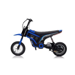 Moto Elettrica per Bambini 24V Raptor X Da 350W Ruote Gonfiabili Freno a Disco Sedile Pelle fino 23-25KM/H portata 63KG Blue